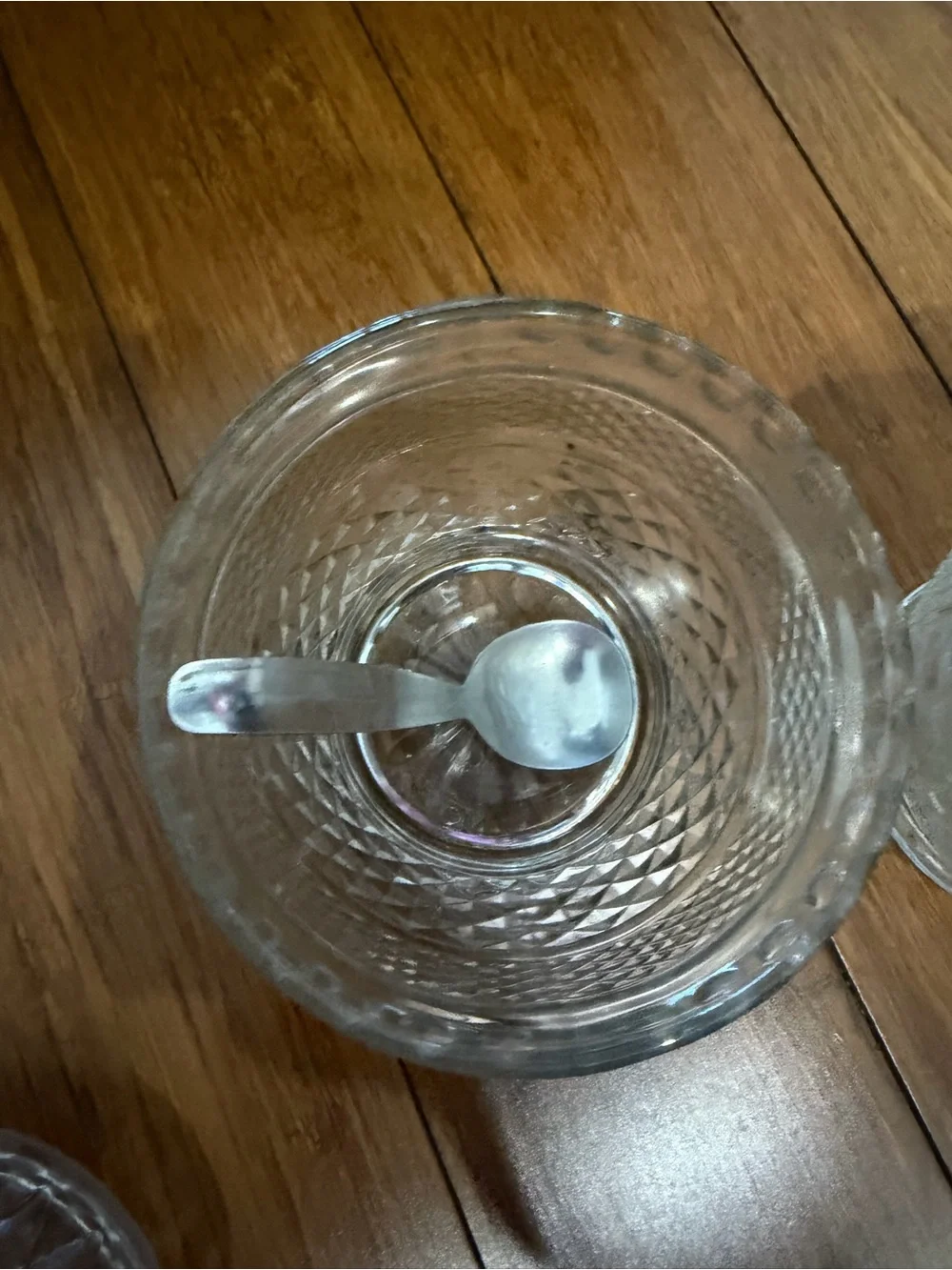 Clear Pressed Glass Covered Candy Dishes - Set of 2